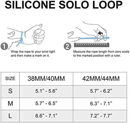 Silikonske solo petlje kompatibilne sa Apple Watch Band 38mm 40mm 41mm 42mm 44mm 45mm 49mm, rastezljivi