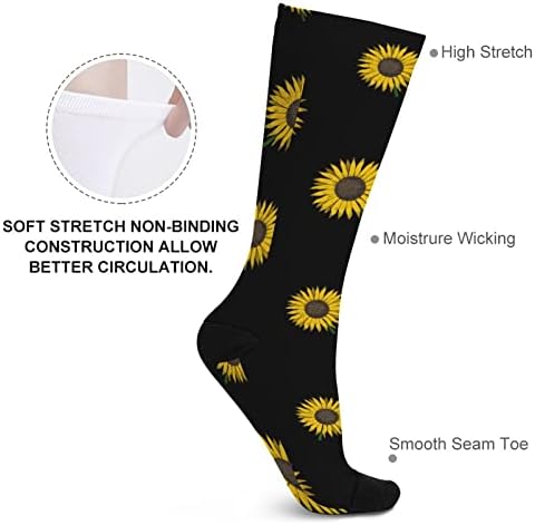 Suncokret tiskani Boja podudaranja čarapa Atletska koljena visoke čarape za žene muškarci