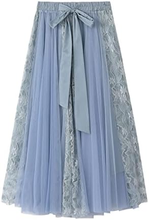 Haljine za žene 2023 modna čipkasta vezena haljina Tie Empire Waist Casual Mesh plisirani Temperament
