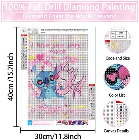Taosilj Stitch Diamond slikarski setovi-ubod Dijamantna umjetnost za odrasle djece Početnici, 5D dijamantski bok za poklon kućni zidni dekor