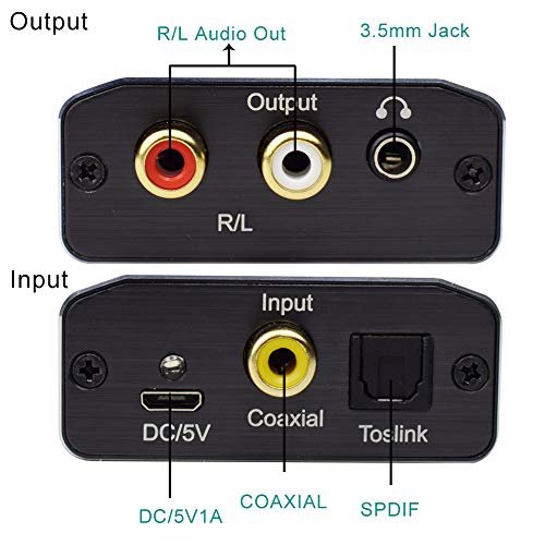 Amanka Audio Digital do analognog pretvarača, DAC koaksijalni optički za RCA analogni stereo L / R Audio