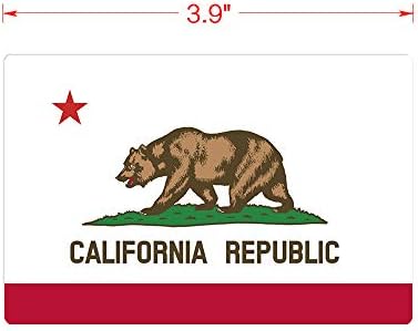 dealzEpic-Zastava Kalifornije/medvjeđa Zastava-samoljepljiva Vinilna naljepnica i štap-3,94 x 2,56 inča
