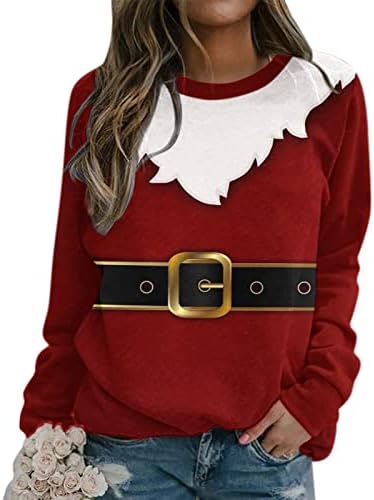 za žene Dressy duge rukave košulje udoban smiješno skakači Crewneck pulover Božić Baggy džemper Plus