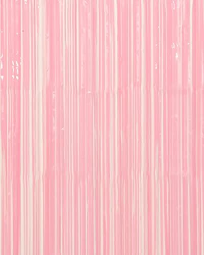 XO, Fetti Party Decorations mat pastelno ružičasta folija sa resama - Set od 2 | Bachelorette, svadbeni