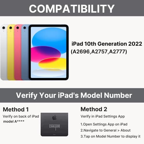 Edaiser torbica za tastaturu iPad 10. generacija: 2022 iPad 10,9-inčna torbica za tastaturu sa Trackpad