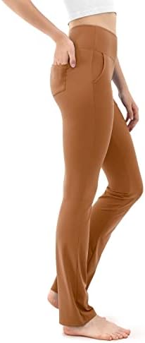 Obodos ravno noga joga hlače za žene sa džepovima sa visokim strukom Worth Wile Casual Office Poslovne radne pantalone