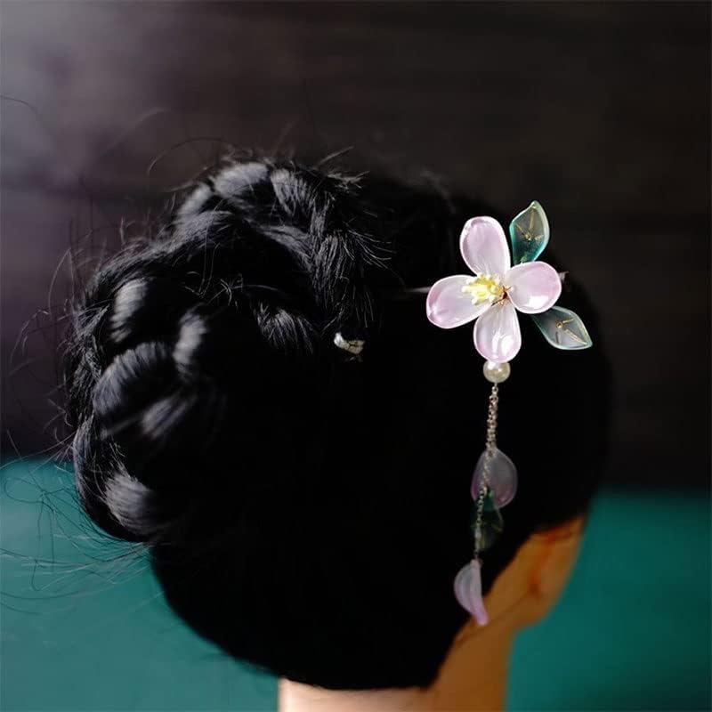 YCZDG drvena ukosnica Antique Simple Tassel Cheongsam naljepnice za kosu Hanfu glazirani cvijet Retro Hair Accessories