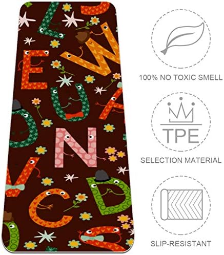 Siebzeh Colorful Funny English Letters Flowers Premium Thick Yoga Mat Eco Friendly Rubber Health