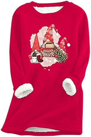 Ženska povremena božićna košulja za tiskane košulje od guste ruke zimski okrugli vrat toplo meka godina džemperi za žene