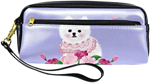 Tbouobt vrećica za šminku patentne vrećice Travel Kozmetički organizator za žene i djevojke, životinjski crtani pas cvijet
