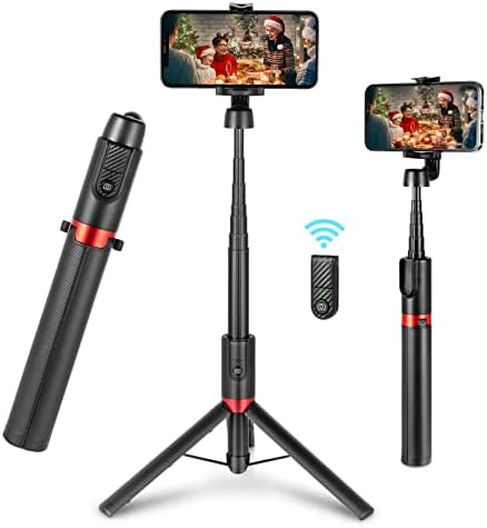 simorr Selfie Stick stativ sa Bluetooth daljinskim upravljačem 130 cm prijenosni putni Stativ za