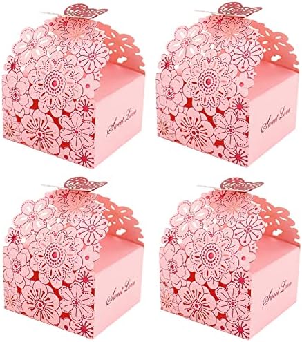 Kupoo 50pcs Butterfly Hollow Candy Box, kutije za vjenčanje kutije za tortu Candy kutija za tortu za