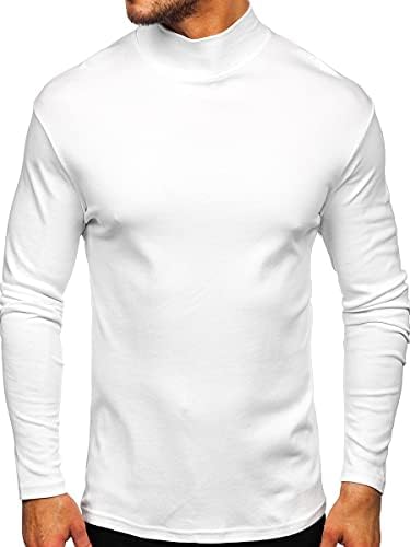 Mens mock turtleneck majica dugih rukava pulover Basic dizajniran nacrt natcrtnetting lagan vrh