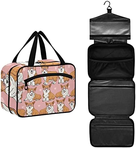 Vnemirn Corgi Travel Toaletna torba za žene Muškarci Viseća šminkerska torba Portable Kozmetički