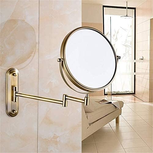 Zaahh zidno ogledalo za šminkanje, 8-inčno mesingano dvostrano ogledalo za brijanje sa uvećanjem, kozmetičko