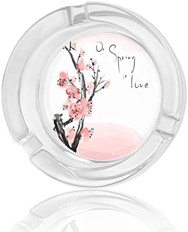 Japanski trešani trešnje cvjeta staklene pepeo pepeljare okrugla pepeo ladica slatka lijepa futrola za
