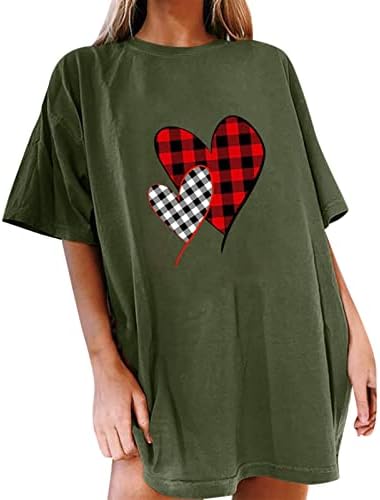 Žene tanke duge rukave Shirt žene Dan zaljubljenih T-Shirt Ljubav Srce štampane majice kratki rukav grafički