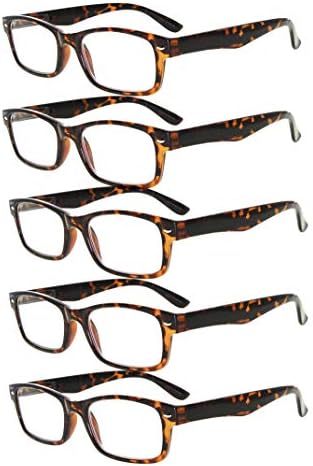 Eyekepper naočare za čitanje sa opružnim šarkama za Žene 5 pakovanja crno-žutih čitača okvira +2,00