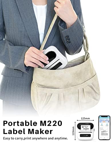 Itari M220 Label Maker prijenosni Mini terminalni štampač, 3.14 inčni Bluetooth štampač naljepnica za ime,