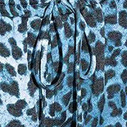 Zločerske kratke hlače Žene elastične struk za vuču Yoga Pant niski uspon Zvuk leoparda Grafički duks