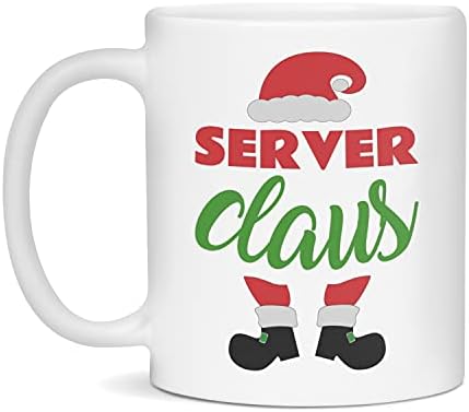 Server Claus Božićna krigla za server Santa krig za server, bijeli 15-unca