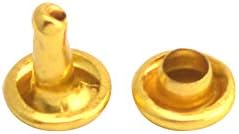 Wuuycoky Zlatni dvostruki kapice Kožne zakovice Cudni metalni nosači 8 mm i pošta 8 mm pakovanje