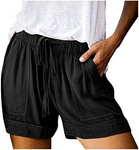 Neferlife kratke hlače za ženske ležerne ljetne kratke hlače Čvrsto labave udobne vučne šarene hlače visoke