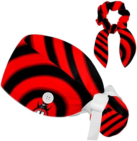 Zaokružite da ladybird Radni šešir Podesivi kapu za piling sa tipkama i luk kosu za medicinsku