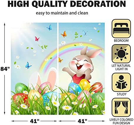Yilinata Easter Bunny Prozor za razvijene za djecu Dječji devojčice slatke zečeve šarena jaja beba dnevna
