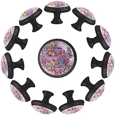 12 komada estetska šarena Sova staklena dugmad za Komode, 1,37 x 1,10 u okruglom kuhinjskom ormariću za dječiju
