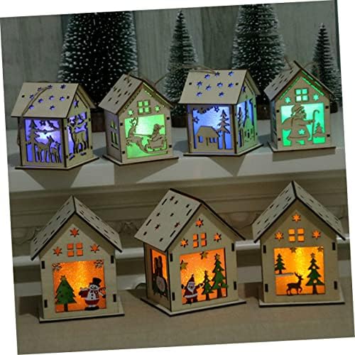 OSALADI 3kom rođenja ornamenti za djecu Santa Snow Globe Lantern Putz selo Božić drvena kuća Božić mala