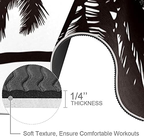 Prostirka za jogu crno-bijeli uzorak kokosovog drveta Eco Friendly neklizajuća podloga za fitnes