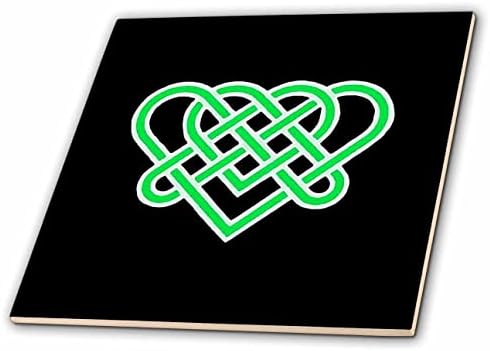3drose Celtic Eternal Love Knot romantično srce zeleni dizajn-Tiles