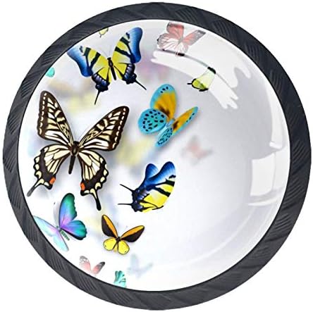 Lagery komoda dugmad leptiri Magic Colorful dugmad za fioke Crystal Glass dugmad 4kom okrugla dugmad