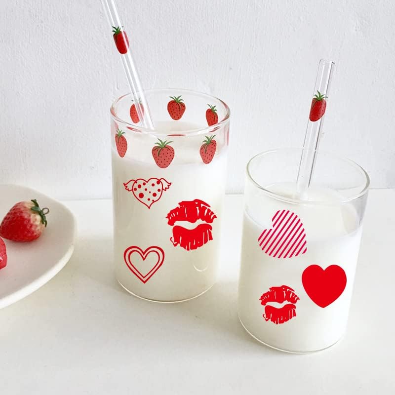 42 komada crveno srce usne statičke naljepnice čaša za vino piće naljepnice markera za Dan zaljubljenih