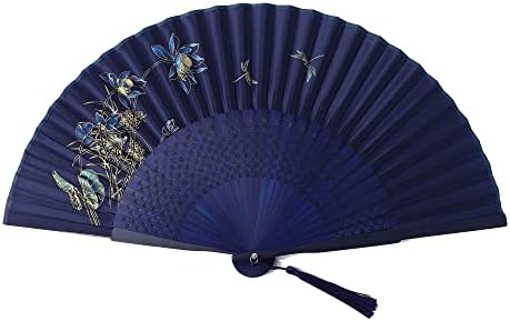 Royal Hong Beauty Kineski japanski bambus preklopni moderski ventilator, crni čipkani ventilatori