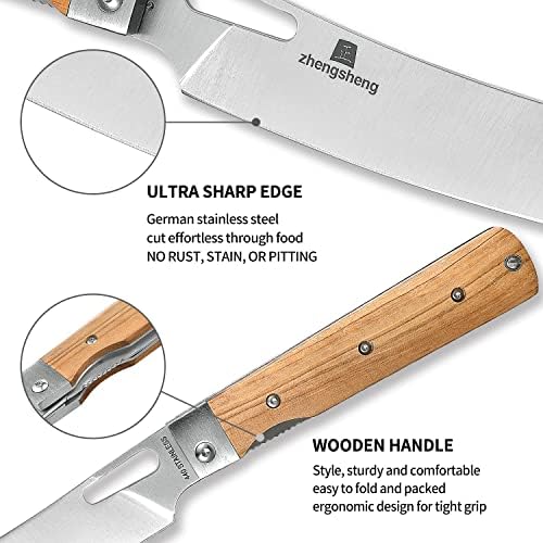 ZhengSheng sklopivi kuharski nož 4.8 oštar 440A Oštrica od nehrđajućeg čelika, džep sa prirodnom
