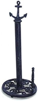 HAMPTON nautički rustikalni tamno plavi nosač papira za sidro 16 ukras-vintage liveno gvožđe