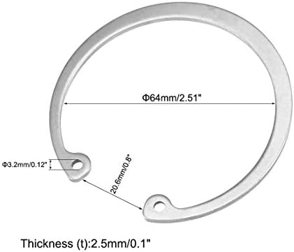 Uxcell 72,5 mm Vanjski krugovi C-Clip zadržavajući kopče 304 nehrđajući čelik 2pcs