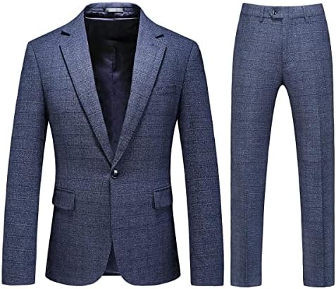 Muški plaid odijelo Tweed Slim Fit 2 komad casual odijela za muškarce One tipka TUXEDO odijelo set (Blazer jakne