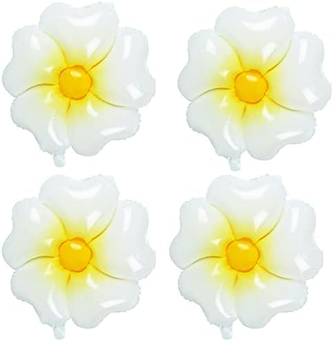 4 komada daisy cvjetni baloni Jasmine aluminijski film balon od 20 inčnih bijelih tratinčica