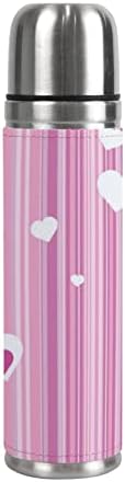 Vantaso Striped Pink Love Hearts Rođendan za Valentinovo Pink ružičasti boce za boce sa dvostrukom zidnom