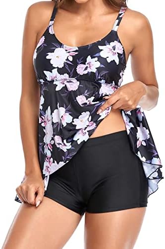 lcepcy ženski Plus Size cvjetni Print Tankini kompleti sakrijte trbušne kupaće kostime sa šortsom 2 komada kupaći