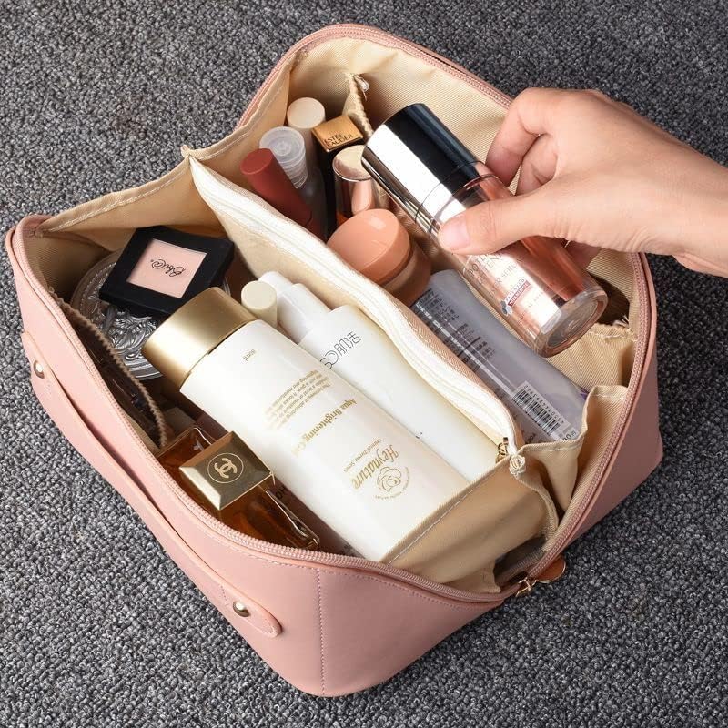 Prijenosna torba za šminkanje, putna kozmetička torba velikog kapaciteta, razdjelnik ravna kozmetička torba