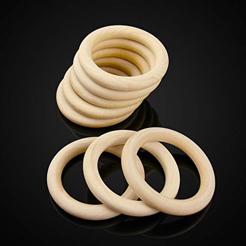 20 komada 70mm drveni prstenovi, prirodni nedovršeni puni drveni prstenovi za zanat DIY, izrada nakita