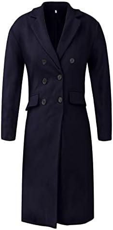 Zimski kaputi za žene, radni kaput dame otvorena prednja duga rukave casual zimske dvostruke grudi