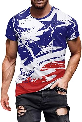 XXBR patriotske majice za muške, ljetni vojnik kratki rukav 4. jula Američka zastava Grafički