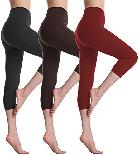 Bopova visoke strukske kafite za žene za žene - meke neprozirne vitke trbuške kontrole joga hlače za