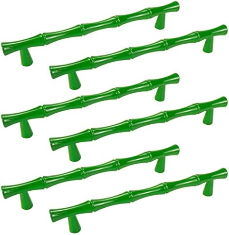 GeESASIS 6 kom zeleni komoda povlači ručke bambusove forme Nameštaj vuče kućni dekor, sa montažnim