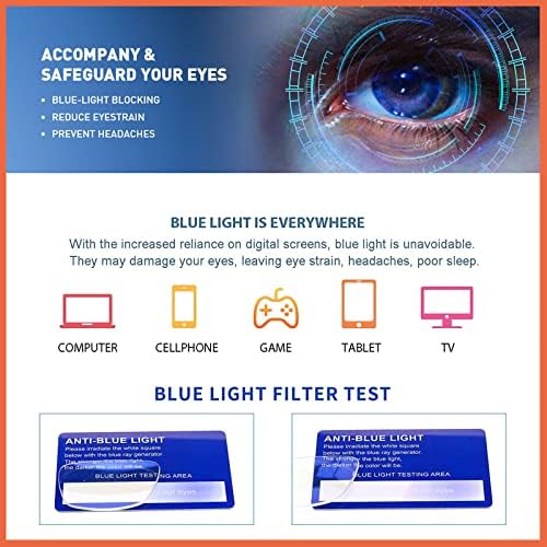 Henotin naočare za čitanje 6 paketa za žene muškarci plavo svjetlo blokiranje elegantnih računarskih